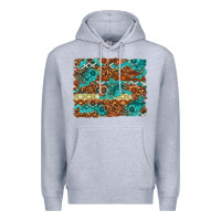 Heather Grey Leopard and Aztec Background Western Premium Hoodie - texasbilliewilder