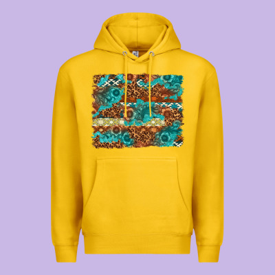 Leopard And Aztec Background Western Premium Hoodie Designed By Texasbilliewilder