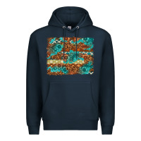 Navy Leopard and Aztec Background Western Premium Hoodie - texasbilliewilder