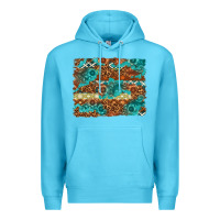 Ocean Blue Leopard and Aztec Background Western Premium Hoodie - texasbilliewilder