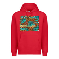 Red Leopard and Aztec Background Western Premium Hoodie - texasbilliewilder