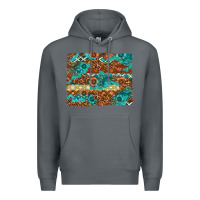 Rock Leopard and Aztec Background Western Premium Hoodie - texasbilliewilder