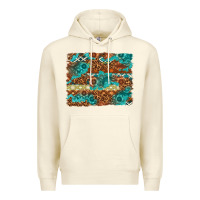Sandshell Leopard and Aztec Background Western Premium Hoodie - texasbilliewilder