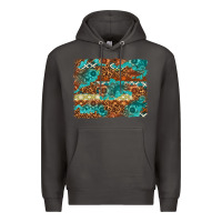 Smoke Leopard and Aztec Background Western Premium Hoodie - texasbilliewilder