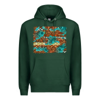 Sports Green Leopard and Aztec Background Western Premium Hoodie - texasbilliewilder
