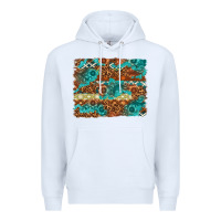 White Leopard and Aztec Background Western Premium Hoodie - texasbilliewilder