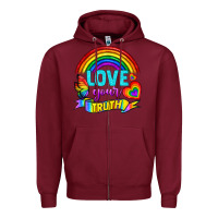 Burgundy Love Your Truth Zipper Hoodie - BundleAndBundleShop