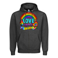Charcoal Heather Love Your Truth Zipper Hoodie - BundleAndBundleShop