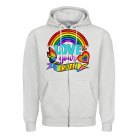 Dove Grey Love Your Truth Zipper Hoodie - BundleAndBundleShop