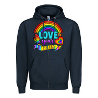 Navy Love Your Truth Zipper Hoodie - BundleAndBundleShop