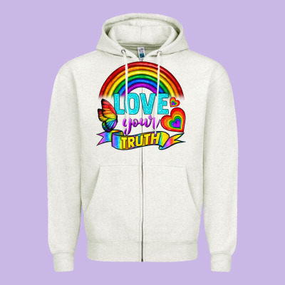 Love Your Truth Zipper Hoodie Designed By Bundleandbundleshop