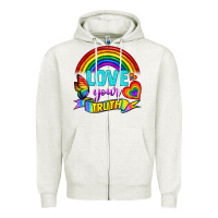 Oatmeal Heather Love Your Truth Zipper Hoodie - BundleAndBundleShop