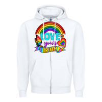 White Love Your Truth Zipper Hoodie - BundleAndBundleShop