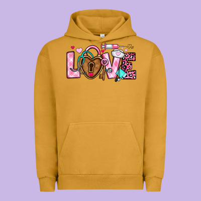 Love Valentines Day Nurse Urban Hoodie Designed By Oliviacreatesart