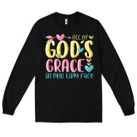 Black all of god's grace in one tiny face Long Sleeve Tee - MaliasSmallBusiness
