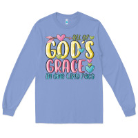 Colony Blue all of god's grace in one tiny face Long Sleeve Tee - MaliasSmallBusiness