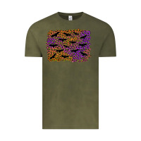 Vintage Olive halloween leopard bat background Vintage Tee - AdoDesignShop
