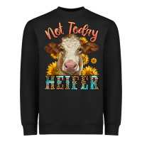 Black heifer with sunflowers Heavyweight Sweatshirt - LillyAllenDesigns