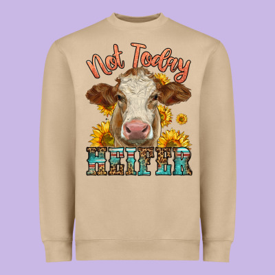 Heifer With Sunflowers Heavyweight Sweatshirt Designed By Lillyallendesigns