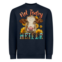 Navy heifer with sunflowers Heavyweight Sweatshirt - LillyAllenDesigns