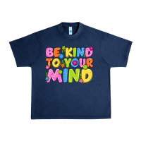Navy be kind to your mind Urban Heavy Tee - NancyCooperArtShop