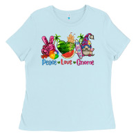 Baby Blue peace love gnome summer Ladies Tee - texasbilliewilder