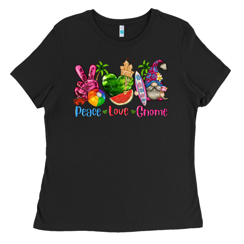 Peace Love Gnome Summer Ladies Tee by texasbilliewilder | Teevron