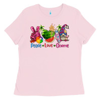Bubblegum Pink peace love gnome summer Ladies Tee - texasbilliewilder