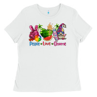 White peace love gnome summer Ladies Tee - texasbilliewilder