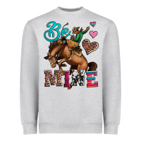 Heather Grey be mine cowboy rodeo valentines day Heavyweight Sweatshirt - Jasminsmagicworld