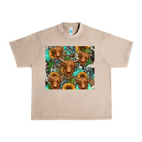 French Oak long haired shaggy cow western Urban Heavy Tee - Jasminsmagicworld