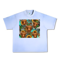 Grape Ice long haired shaggy cow western Urban Heavy Tee - Jasminsmagicworld