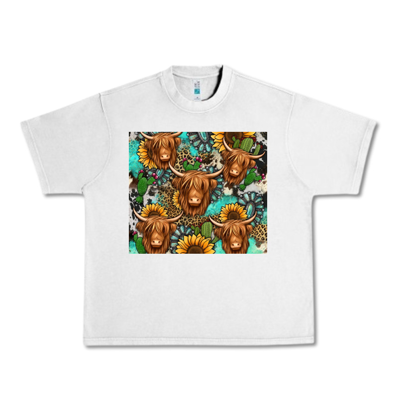 Long Haired Shaggy Cow Western Urban Heavy Tee by Jasminsmagicworld | Teevron