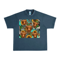 Midnight Navy long haired shaggy cow western Urban Heavy Tee - Jasminsmagicworld