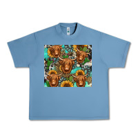 Pebble Blue long haired shaggy cow western Urban Heavy Tee - Jasminsmagicworld