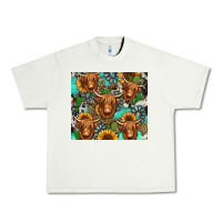 Pistachio long haired shaggy cow western Urban Heavy Tee - Jasminsmagicworld