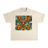 Sandshell long haired shaggy cow western Urban Heavy Tee - Jasminsmagicworld
