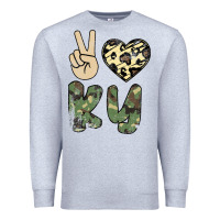 Heather Grey Peace Love Premium Sweatshirt - Bettercallsaul