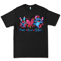 Black peace love stitch Premium Tee - Zillion Design Studio