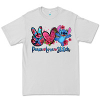 Dove Grey peace love stitch Premium Tee - Zillion Design Studio