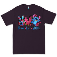 Plum peace love stitch Premium Tee - Zillion Design Studio