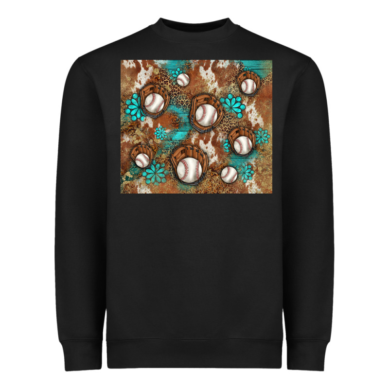 Baseball Turquoise Gemstones Western Patterns Heavyweight Sweatshirt by BarkalooDesign | Teevron