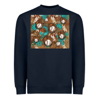 Navy baseball turquoise gemstones western patterns Heavyweight Sweatshirt - BarkalooDesign