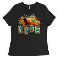 Black wild and free cowgirl horse desert Ladies Tee - Zillion Design Studio
