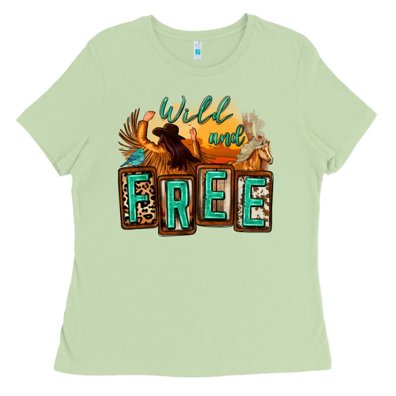 Wild And Free Cowgirl Horse Desert Ladies Tee by Zillion Design Studio | Teevron