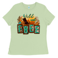 Matcha wild and free cowgirl horse desert Ladies Tee - Zillion Design Studio