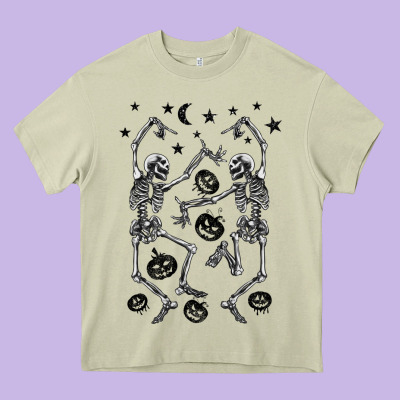 Halloween Dancing Skeletons Heavy Core Tee Designed By Barkaloodesign