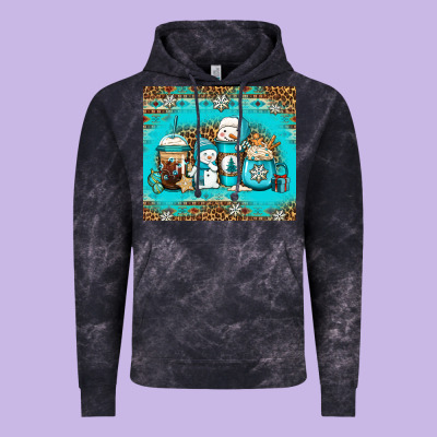 Winter Snowman Coffee Vintage Hoodie Designed By Jasminsmagicworld