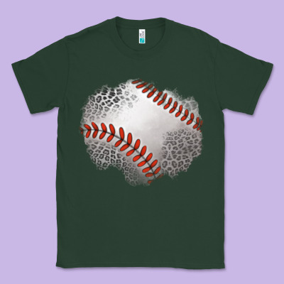Leopard Baseball Patch Classic Tee Designed By Jasminsmagicworld