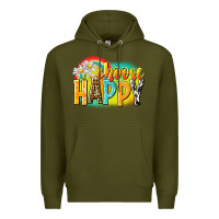 Army Green Choose happy Premium Hoodie - NancyCooperArtShop